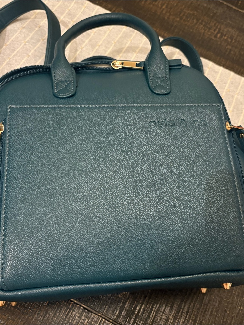 Ayla & Co. Mini Convertible Diaper Bag in Peacock